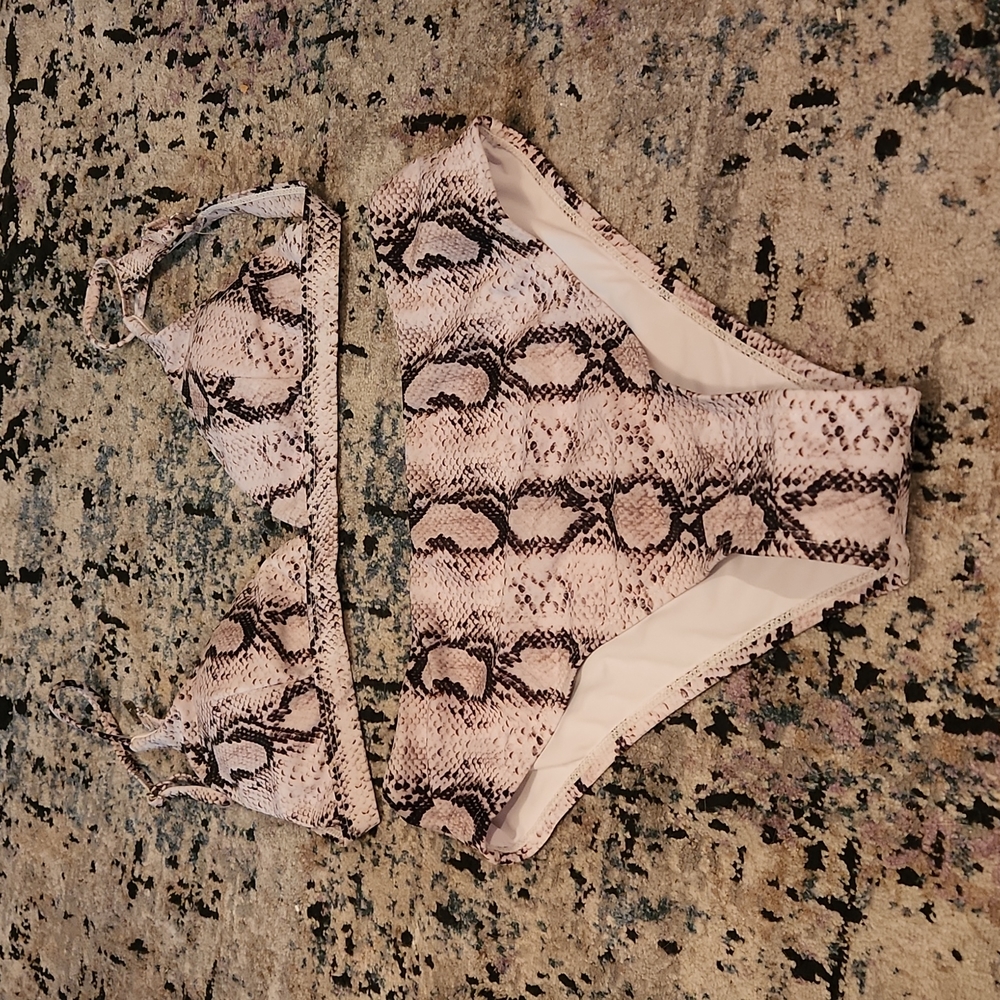 Snakeskin Print Bikini Set
